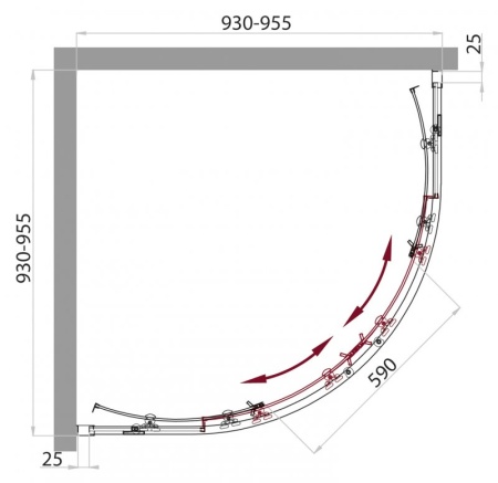 Душевой уголок BELBAGNO SELA-R-2 SELA-R-2-80-P-Cr