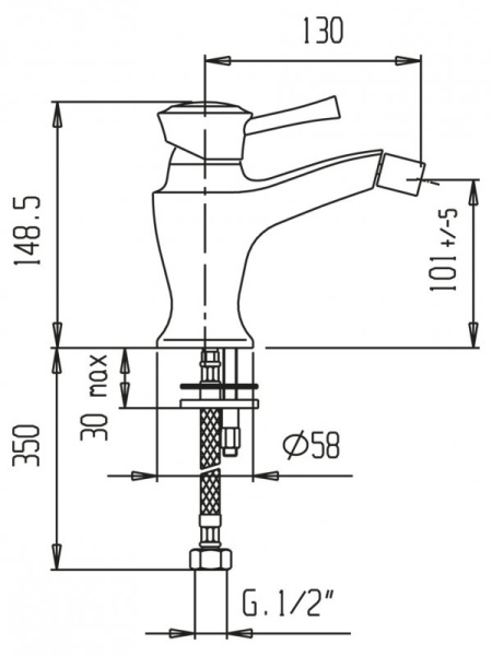 Смеситель для биде Cezares GIUBILEO-BSM1-02