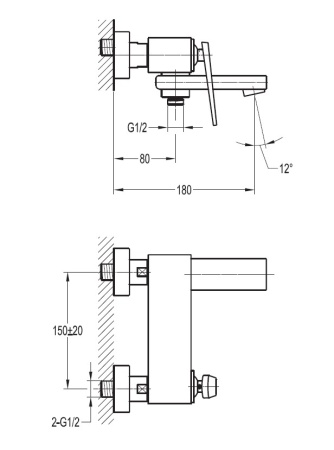 Смеситель для ванны и душа CEZARES BADEN-F-VD-01 Смеситель для ванны и душа CEZARES BADEN-F-VD-01