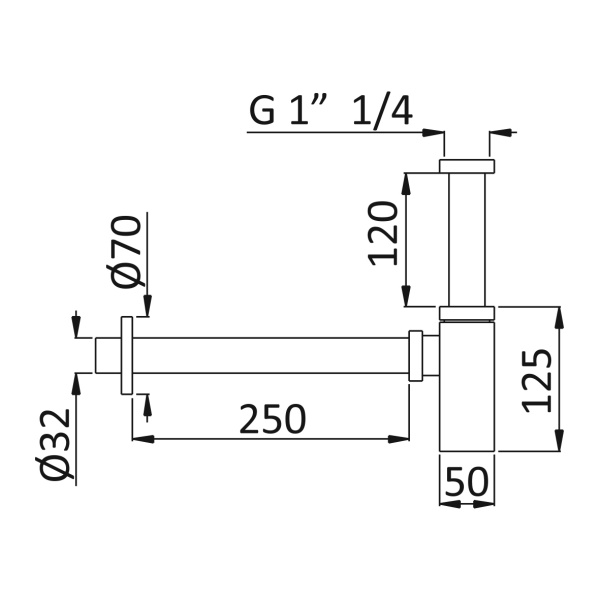 Сифон для раковины CEZARES CZR-B-SMQ-NOP