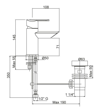 Смеситель для биде Cezares GARDA-BSM1-01-Cr