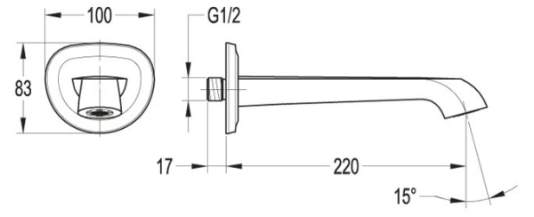 Излив для ванны CEZARES LIBERTY-F-SC-01