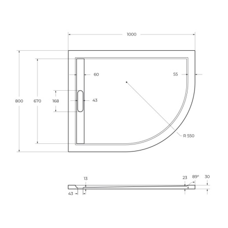 Экран для поддона из искусственного мрамора CEZARES TRAY-AS-RH-100/80-100-SCR-L