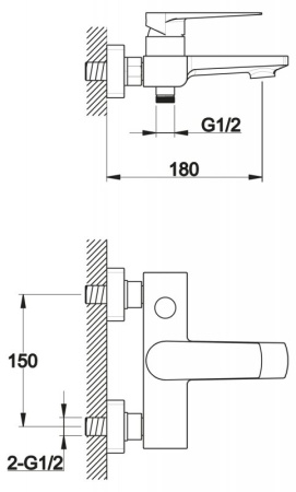  Смеситель для ванны и душа BelBagno CAR-VASM-CRM
