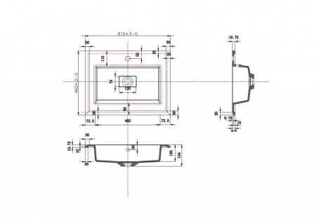 Открытая полка, металл, 35х20х35 Cezares 40386