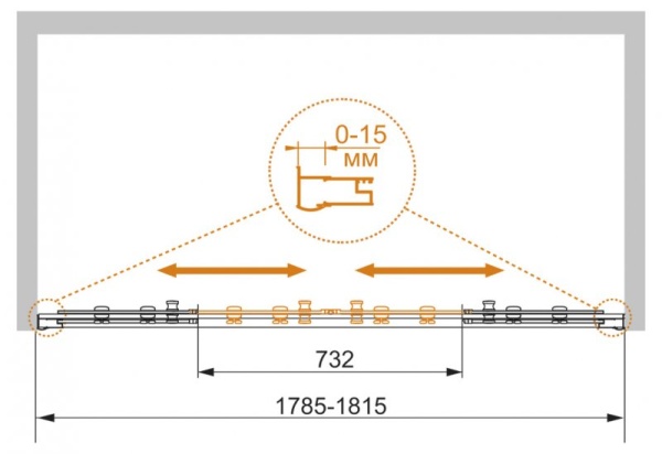 Душевая дверь CEZARES PRATICO-BF-2-180-C-Cr Душевая дверь CEZARES PRATICO-BF-2-180-C-Cr