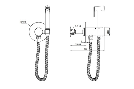 Гигиенический душ с термостатом AltroBagno BM 060403 OrSp Гигиенический душ с термостатом AltroBagno BM 060403 OrSp