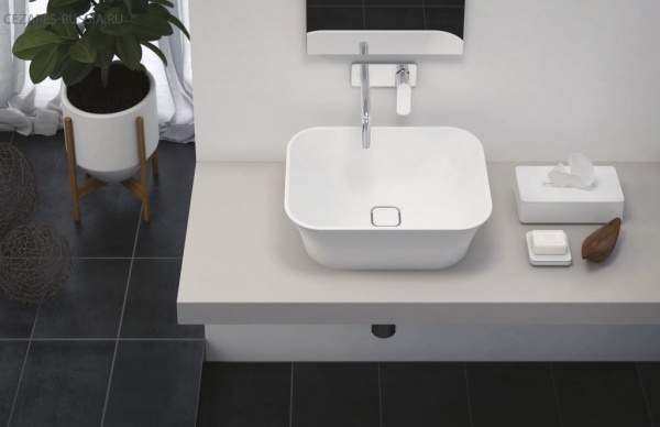 Накладная раковина из литьевого мрамора Cezares TITAN-SQUARE-50-38-17-LVB Накладная раковина из литьевого мрамора Cezares TITAN-SQUARE-50-38-17-LVB