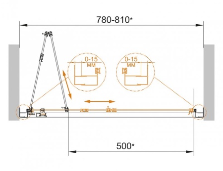 Душевая дверь CEZARES ECO-O-BS-80-C-Cr