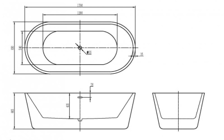 Слив-перелив для акриловых ванн BelBagno BB39-OVF-CRM