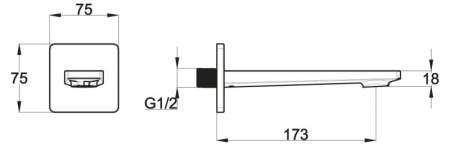 Излив для ванны BelBagno CARIN CAR-BC-CRM Излив для ванны BelBagno CARIN CAR-BC-CRM