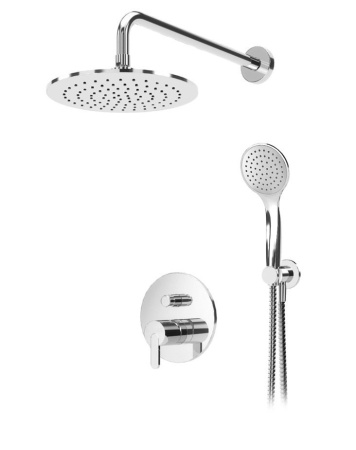 Душевая система с дивиатором для верхнего и ручного душа, верхний душ из стены 30 см Cezares LEAF-DS