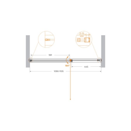 Душевая дверь CEZARES URBAN-B-12-130-C-NERO