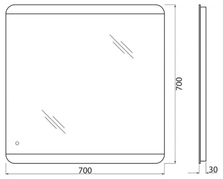 Зеркало BelBagno SPC-CEZ-700-600-LED-TCH