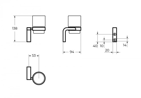 Стакан настенный ART&MAX AM-F-8930