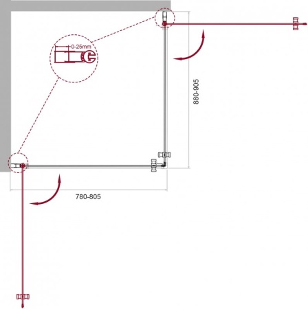 Душевой уголок BELBAGNO ETNA-AH-2 ETNA-AH-2-70/90-C-Cr