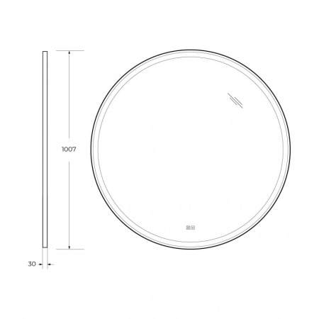 Зеркало Cezares CZR-SPC-CADRO-600-LED-TCH-WARM