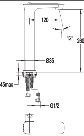 Смеситель для накладных раковин CEZARES TESORO-F-LC-01-W0