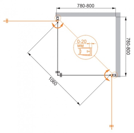 Душевой уголок CEZARES ELENA-W-A-2-90-P-Cr Душевой уголок CEZARES ELENA-W-A-2-90-P-Cr