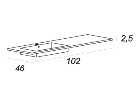 Подвесной шкафчик с двумя выдвижными ящиками, 100х45х32 Cezares 54406