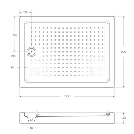 АКРИЛОВЫЙ ПОДДОН CEZARES TRAY-A-AH-15-W TRAY-A-AH-110/100-15-W