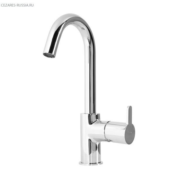 Смеситель для раковины однорычажный, с донным клапаном Cezares LEAF-LSM-A-SR