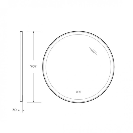 Зеркало Cezares CZR-SPC-CADRO-600-LED-TCH-WARM
