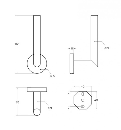 Держатель для туалетной бумаги, вертикальный Cezares RELAX-PHV-NOP