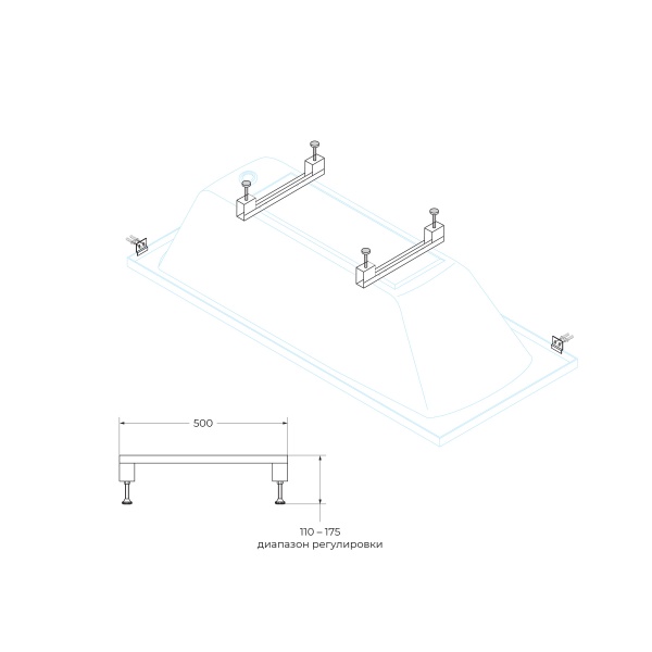 Универсальный комплект ног для прямоугольных акриловых ванн CEZARES LEG-KIT-100 Универсальный комплект ног для прямоугольных акриловых ванн CEZARES LEG-KIT-100