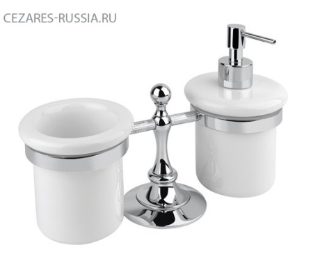 Стакан и диспенсер настольные, хром Cezares OLIMP-TDT-01-M