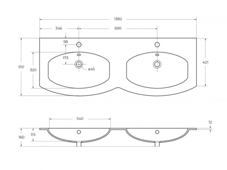 Колонна подвесная с двумя распашными дверцами Cezares 44323