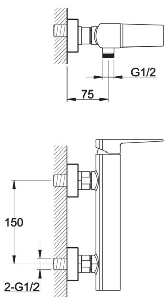 Смеситель для душа BelBagno ARLIE ARL-ESDM-CRM Смеситель для душа BelBagno ARLIE ARL-ESDM-CRM