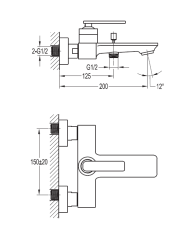 Смеситель для ванны и душа Cezares CITY-F-VD-01 Смеситель для ванны и душа Cezares CITY-F-VD-01