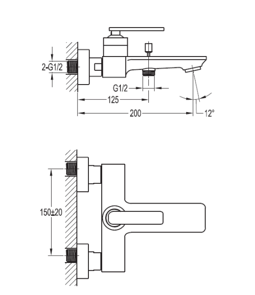 Смеситель для ванны и душа Cezares CITY-F-VD-01 Смеситель для ванны и душа Cezares CITY-F-VD-01