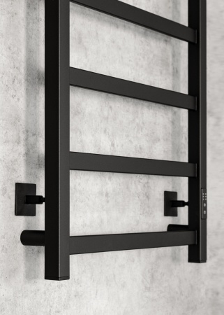 Полотенцесушитель электрический Chromix Porto 50x80 П6 MB с сухим теном с крючками универсальное под Полотенцесушитель электрический Chromix Porto 50x80 П6 MB с сухим теном с крючками универсальное под