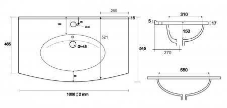 Колонна для ванной комнаты без зеркала Cezares 53106