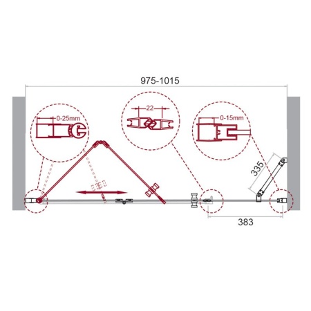 Душевая дверь BELBAGNO ALBANO-BS-13 ALBANO-BS-13-100+100-C-Cr