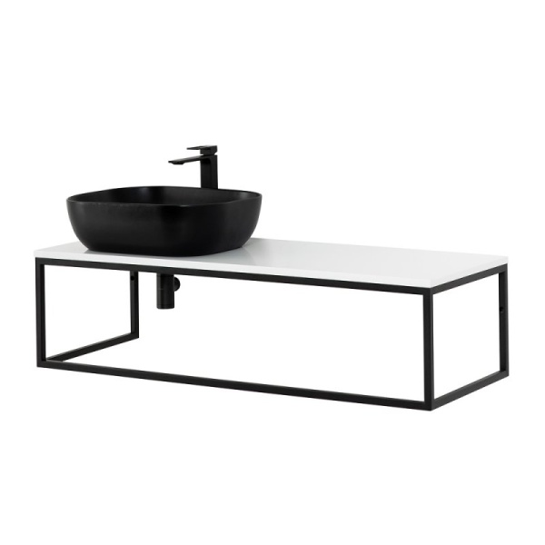 Столешница из МДФ с двумя отверстиями под раковину и с двумя отверстиями под смеситель, 1404x462x19 