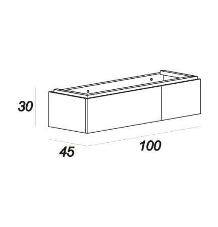 Подвесной шкафчик с двумя выдвижными ящиками, 100х45х32 Cezares 54406
