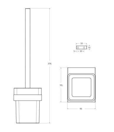 Ёршик для унитаза, подвесной, стекло Cezares SLIDER-TBS-V-GM