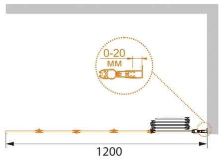 Шторка на ванну CEZARES PRATICO-V-5-120/140-C-Cr