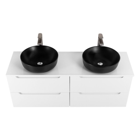 Столешница из МДФ с двумя отверстиями под раковину и с двумя отверстиями под смеситель, 1404x462x19 