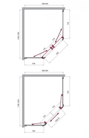 Душевой уголок BelBagno UNO-195-PH-2-100/80-C-Cr