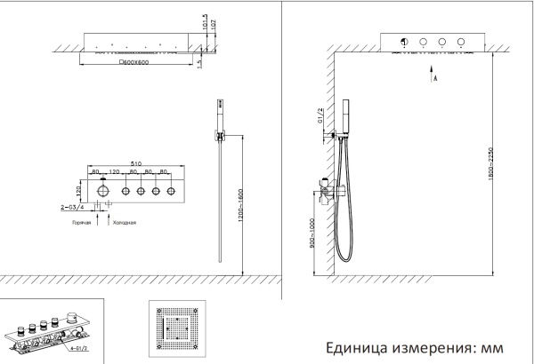 Душевая система AltroBagno Metropoli 040403 Cr Душевая система AltroBagno Metropoli 040403 Cr