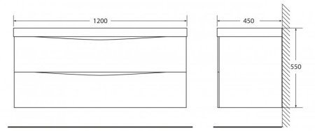 Раковина из литьевого мрамора BelBagno BB1200/450-LV-MR-PR