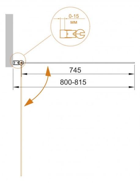Душевая шторка на ванну CEZARES ECO-V-1 ECO-O-V-1-80/140-P-Cr-R