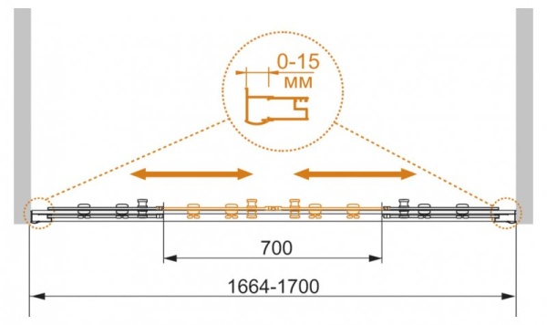 Душевая шторка на ванну CEZARES PRATICO-VF-2 PRATICO-VF-2-170/140-C-Cr