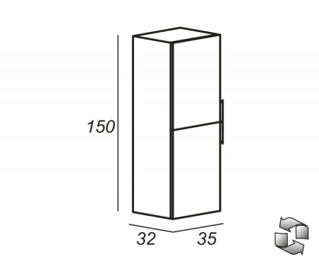 Полка подвесная, 30x20x75 Cezares 55050