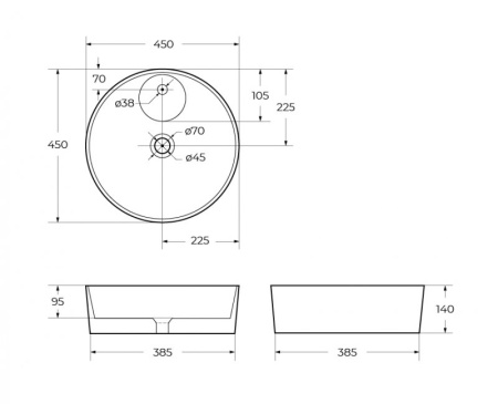 Накладная раковина BelBagno BB1306