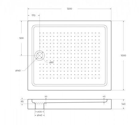Акриловый поддон BelBagno TRAY-BB-AH-120/100-15-W